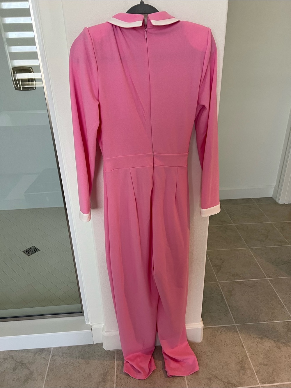 Fashion Nova Pink Jumpsuit with White Trim - Picture 2 of 6